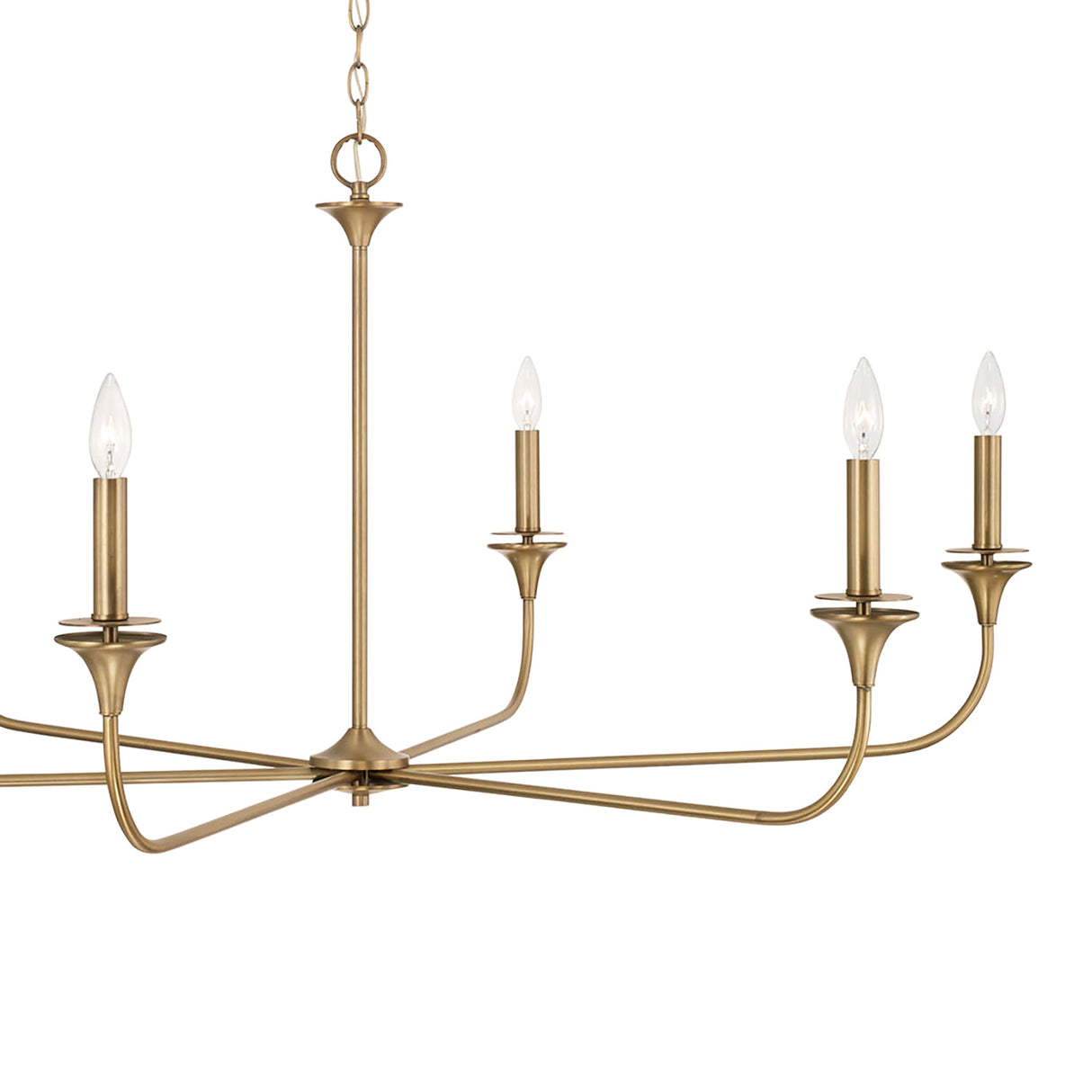 Harper 6 Light Chandelier 49", Aged Brass