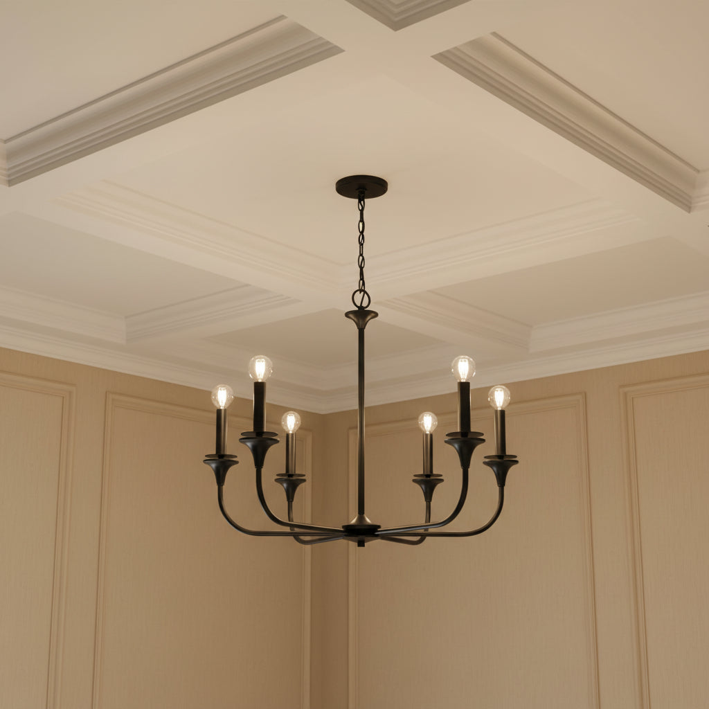 Harper 5 Light Chandelier 31" for Transitional home with Beige Walls