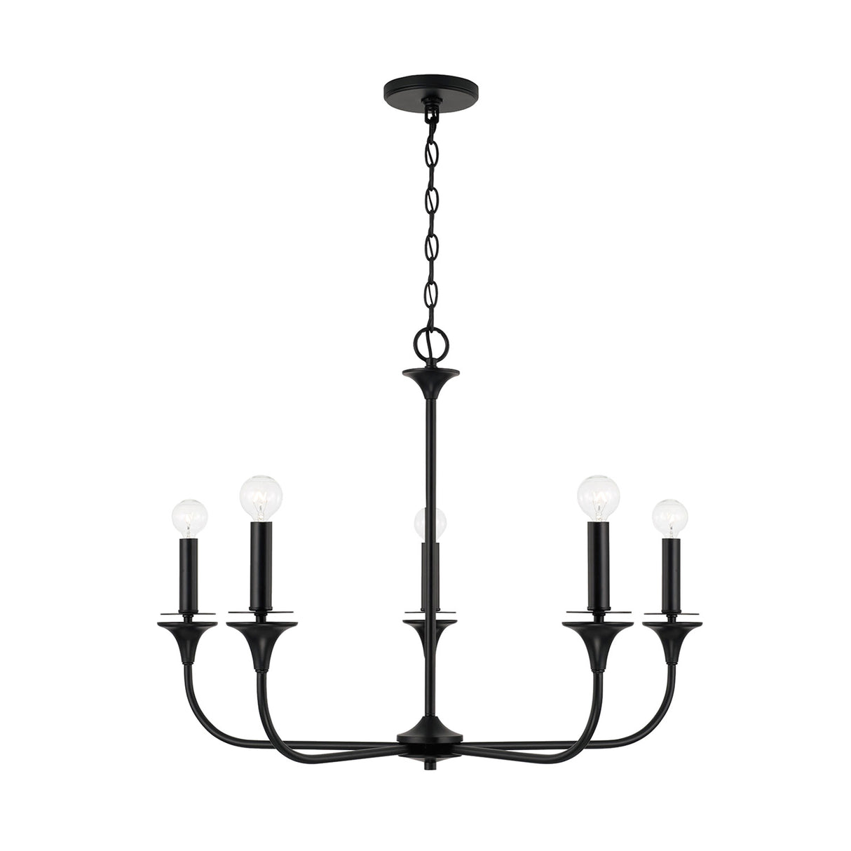 Harper 5 Light Chandelier 31", Matte Black