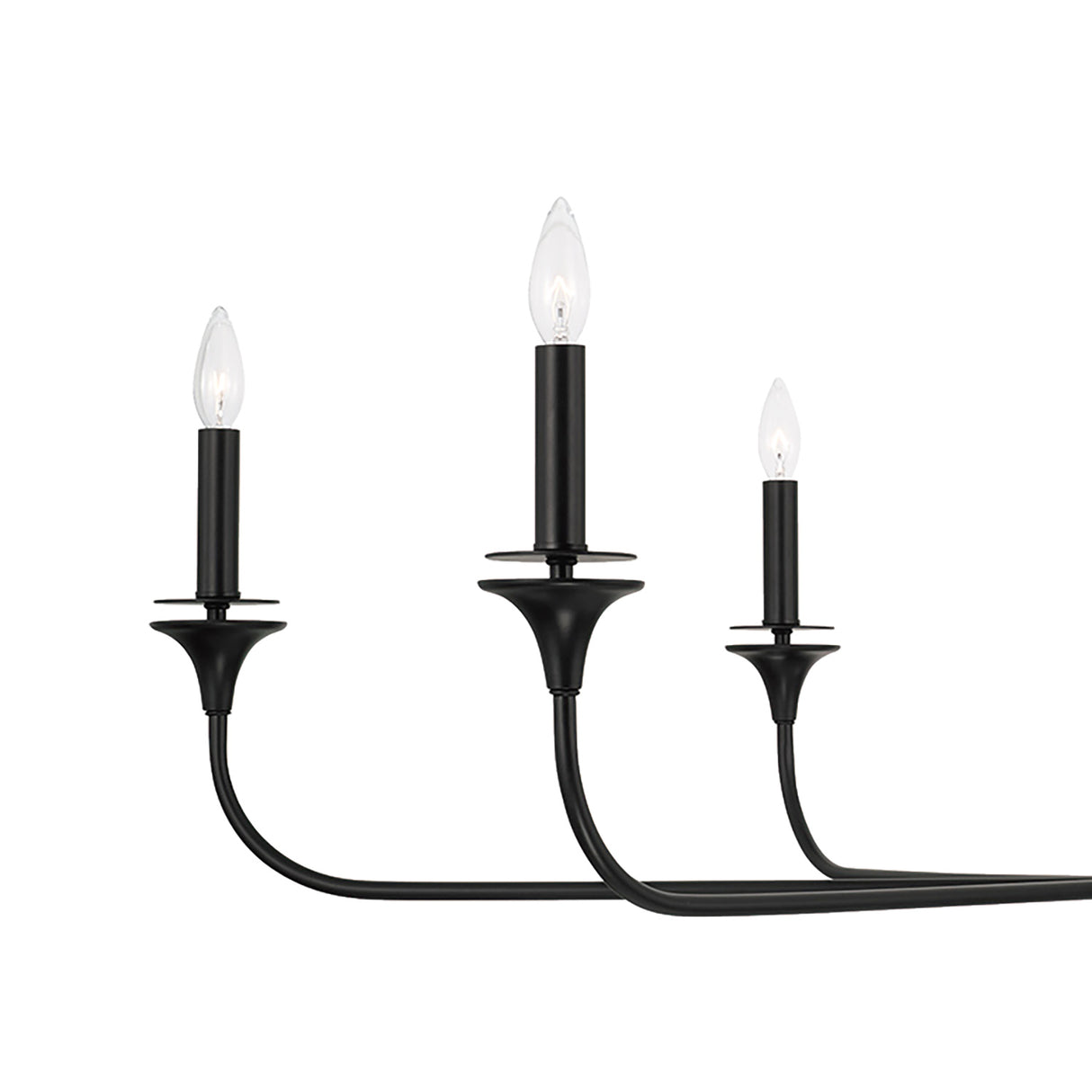 Harper 6 Light Chandelier 49", Matte Black