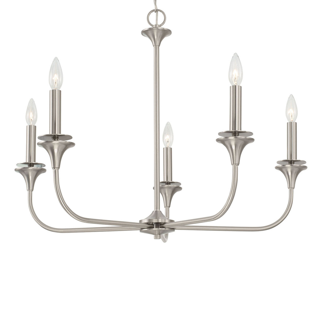 Harper 5 Light Chandelier 31", Brushed Nickel