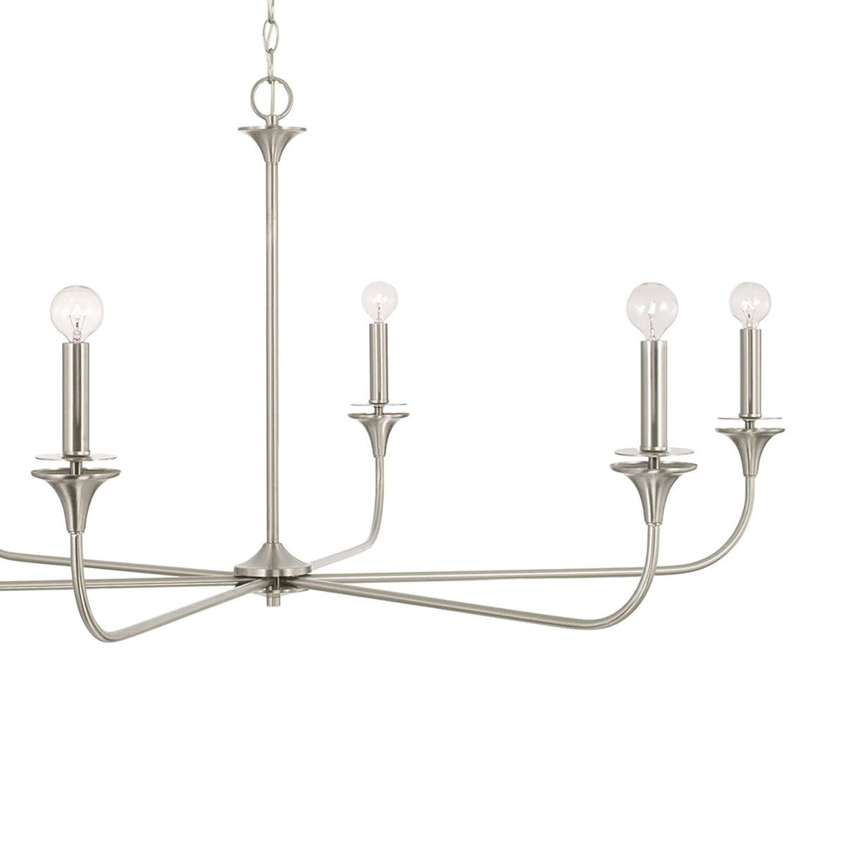 Harper 6 Light Chandelier 49", Brushed Nickel