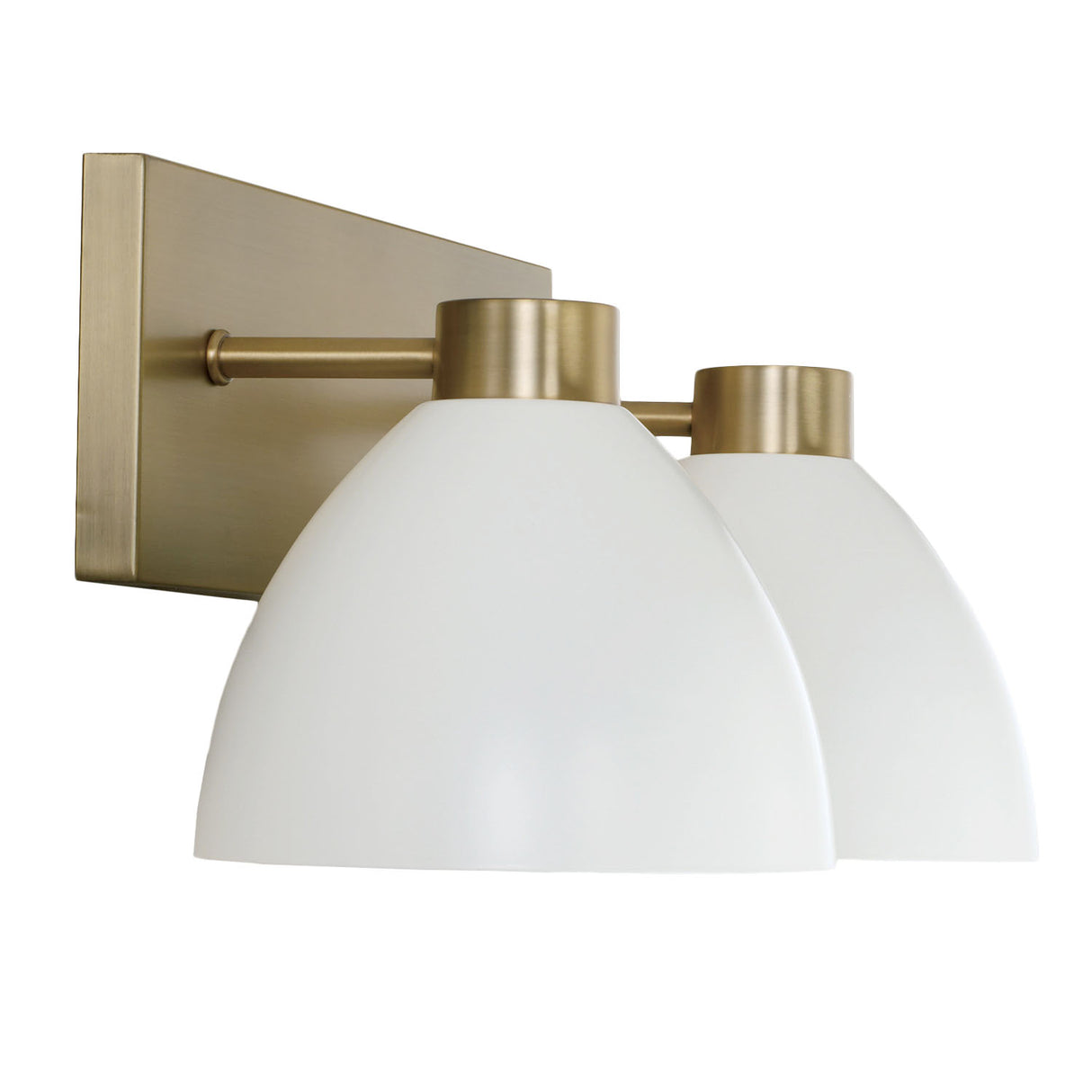 Cleo 2 Light Vanity, white and Aged Brass
