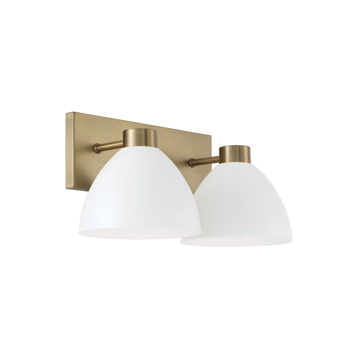 Cleo 2 Light Vanity, white and Aged Brass