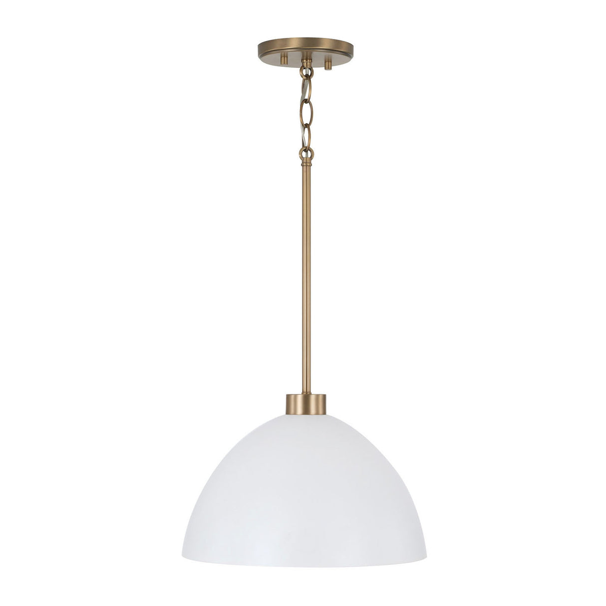 Cleo Pendant 13", White and Aged Brass