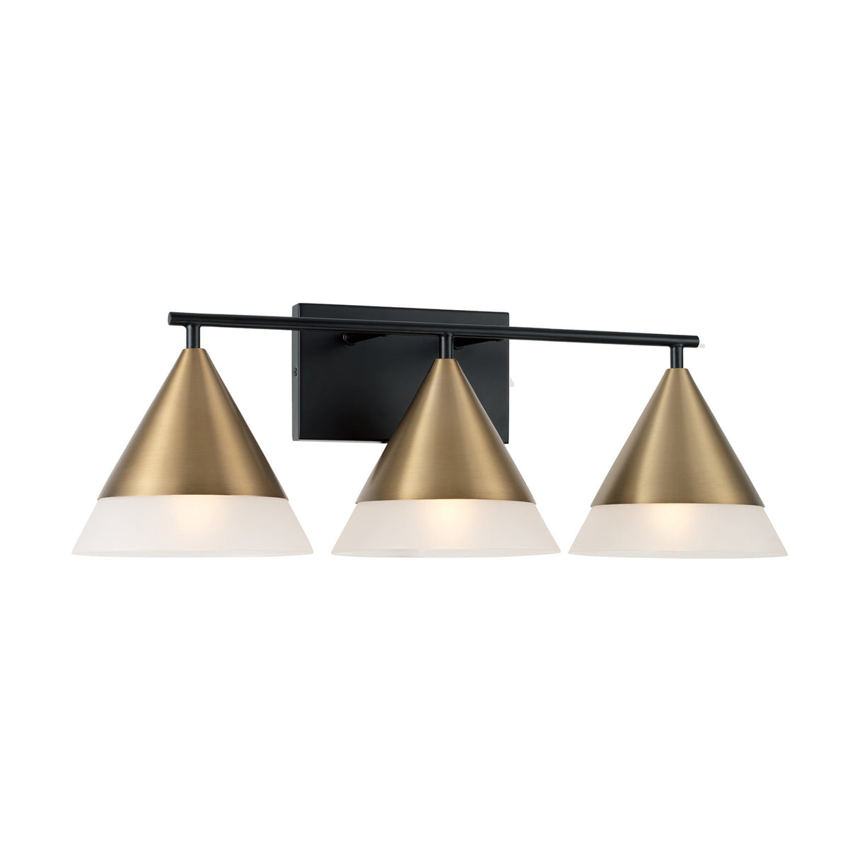 Astra 3 Light Vanity, Aged Brass and Black
