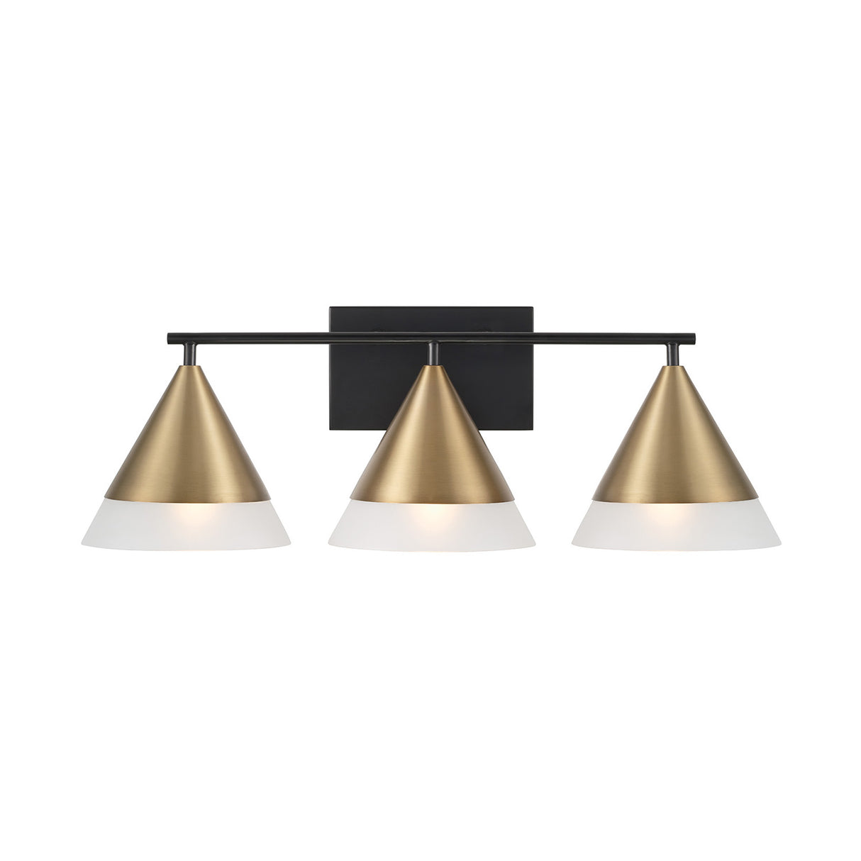 Astra 3 Light Vanity, Aged Brass and Black