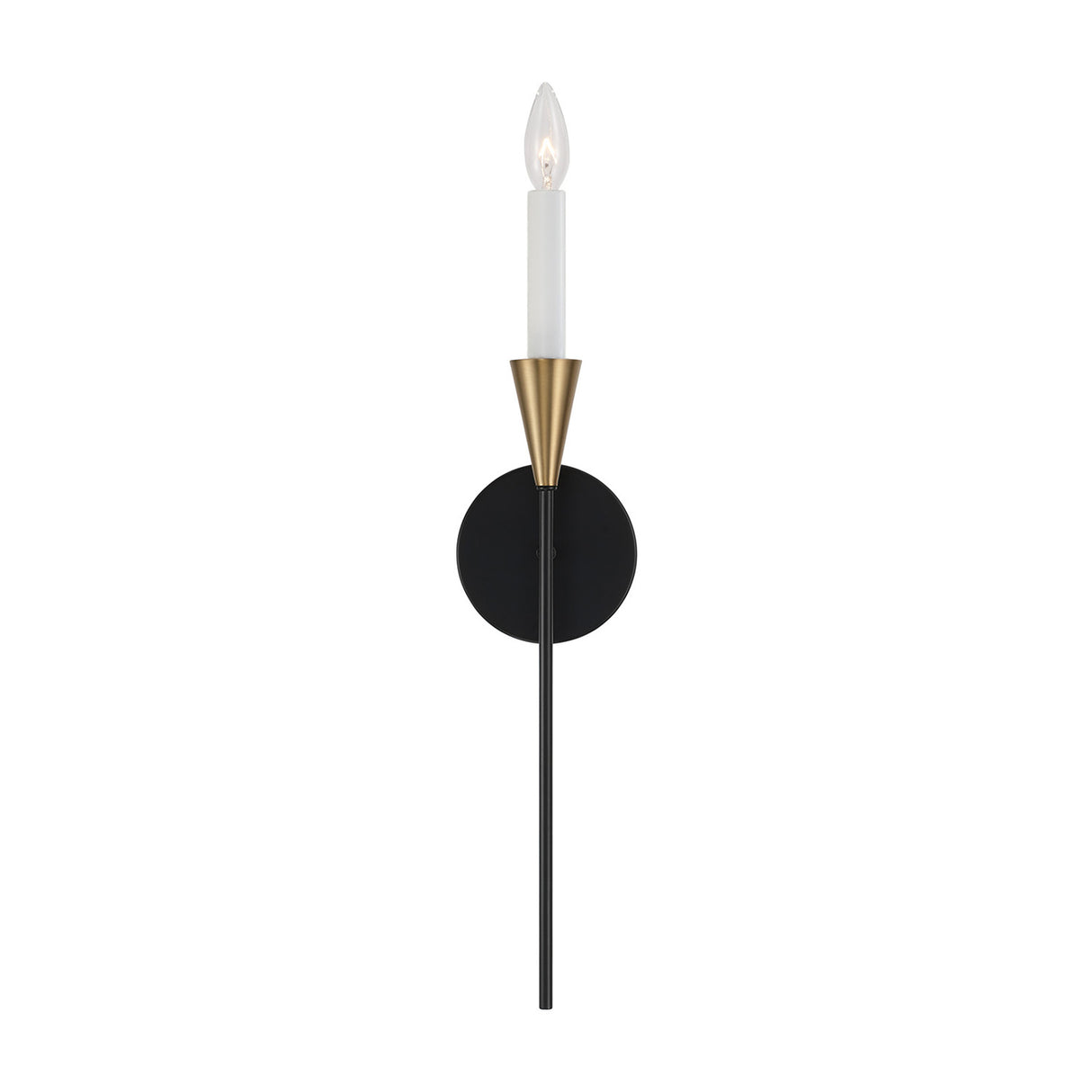 Astra Wall Sconce 22", Aged Brass and Black