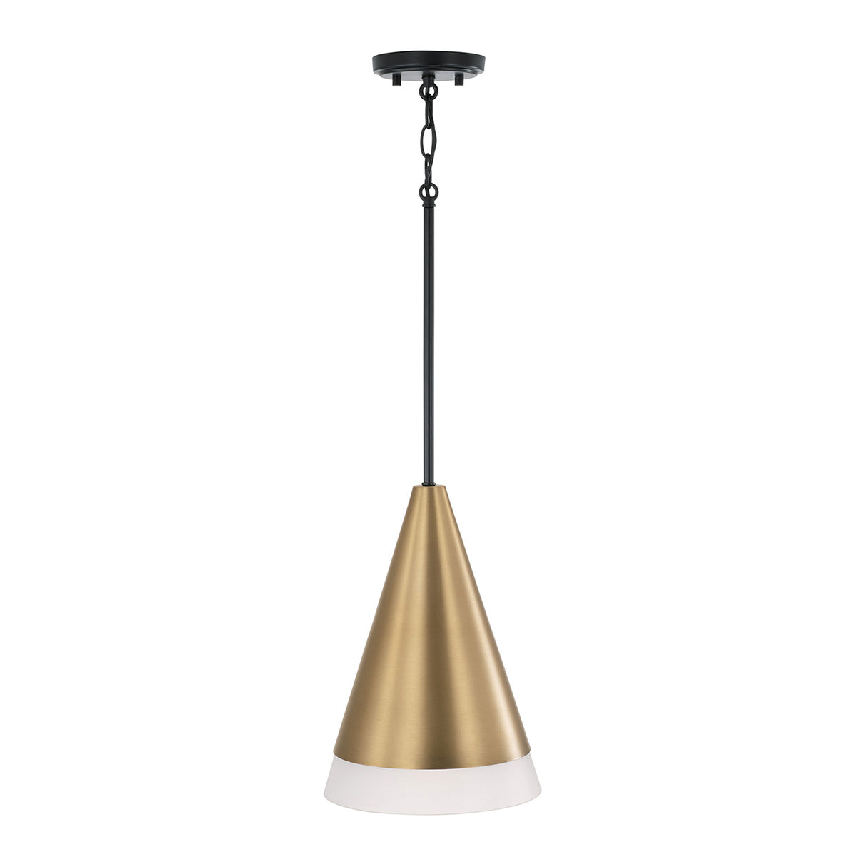 Astra Pendant 10", Aged Brass and Black