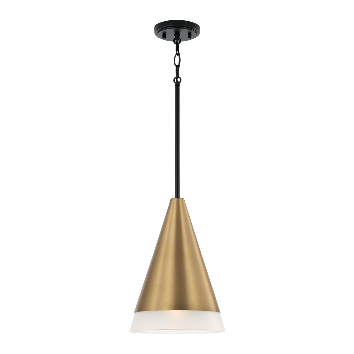 Astra Pendant 10", Aged Brass and Black