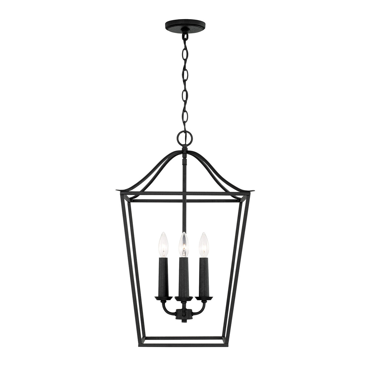 Eloise Lantern Pendant 16", Textured Black