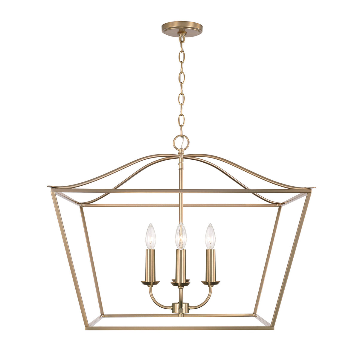 Eloise Lantern Pendant 28", Matte Brass