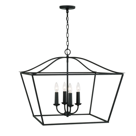 Eloise Lantern Pendant 28", Textured Black