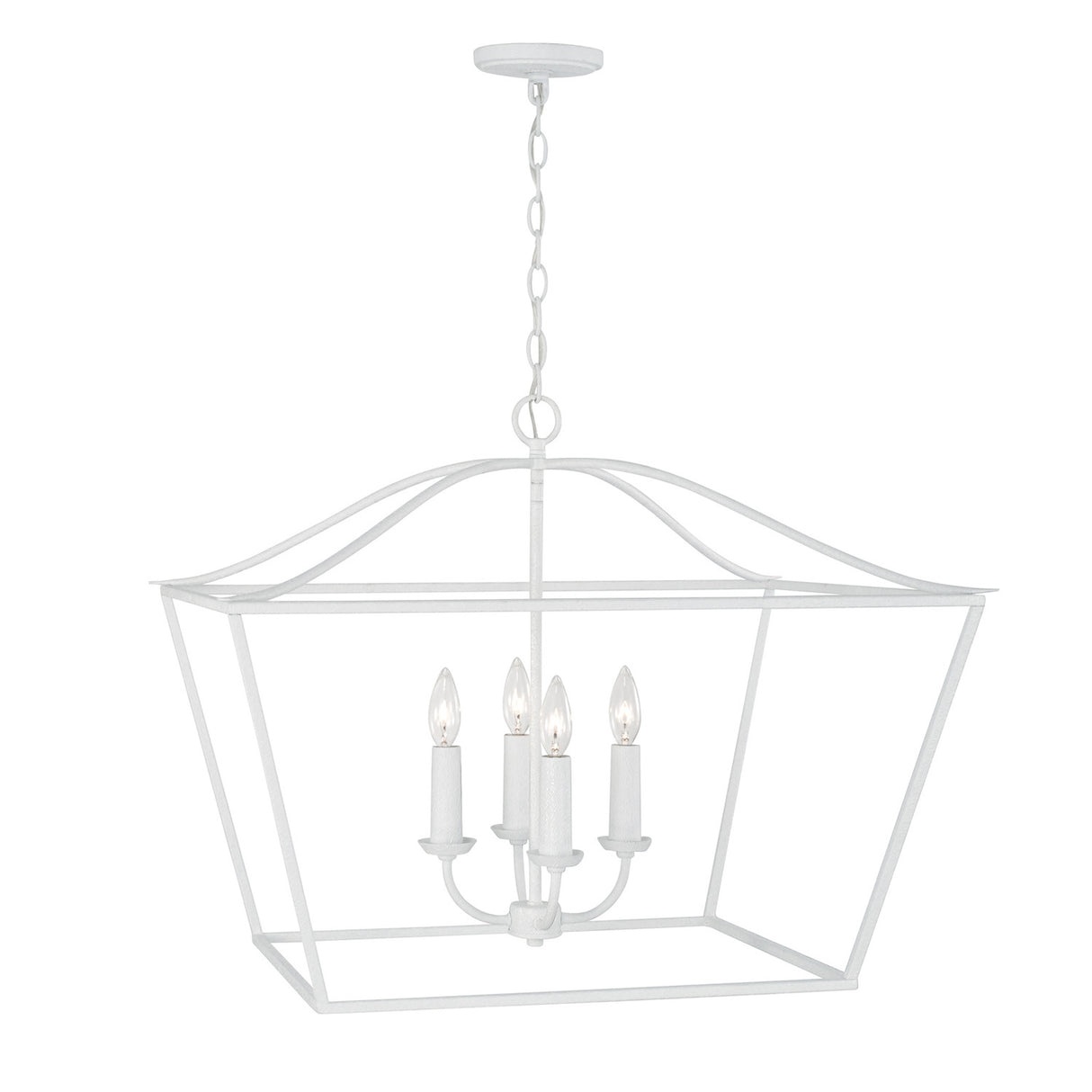 Eloise Lantern Pendant 28", Textured White