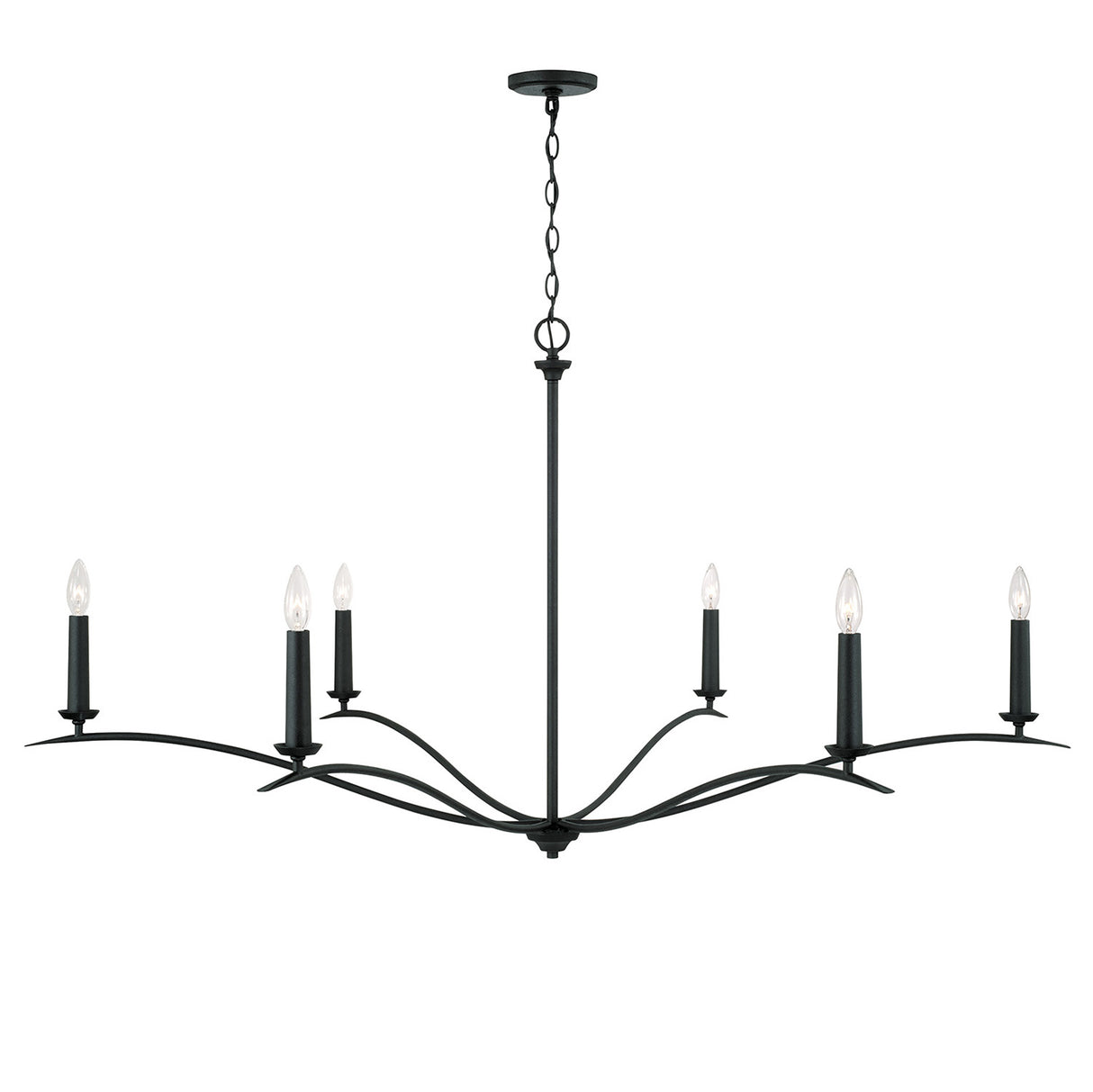 Eloise 6 Light Chandelier 57", Textured Black