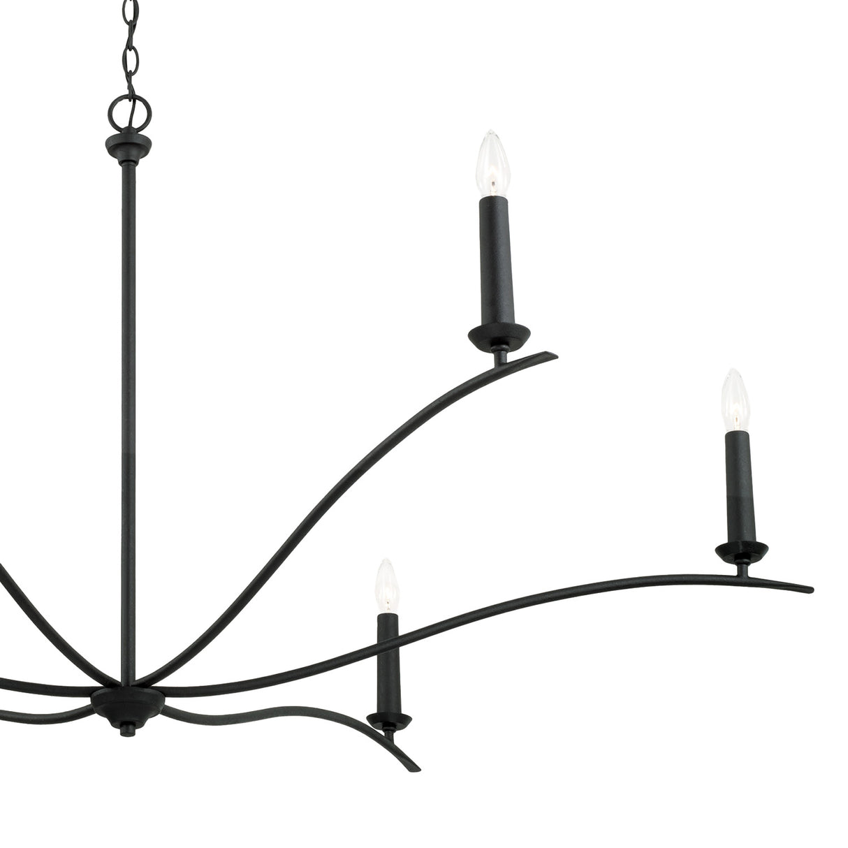 Eloise 6 Light Chandelier 57", Textured Black