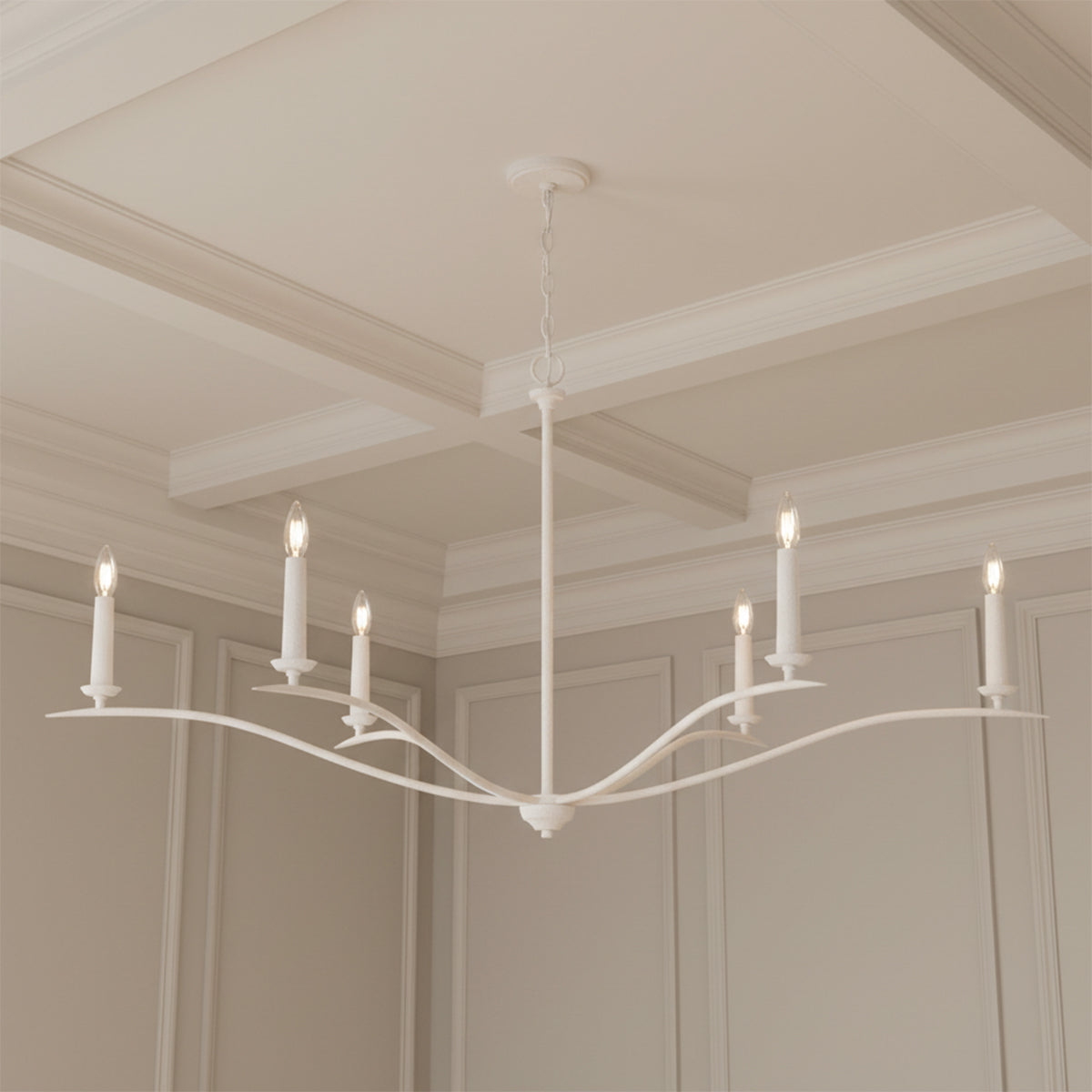 Eloise 6 Light Chandelier 57" for Transitional home with White Walls