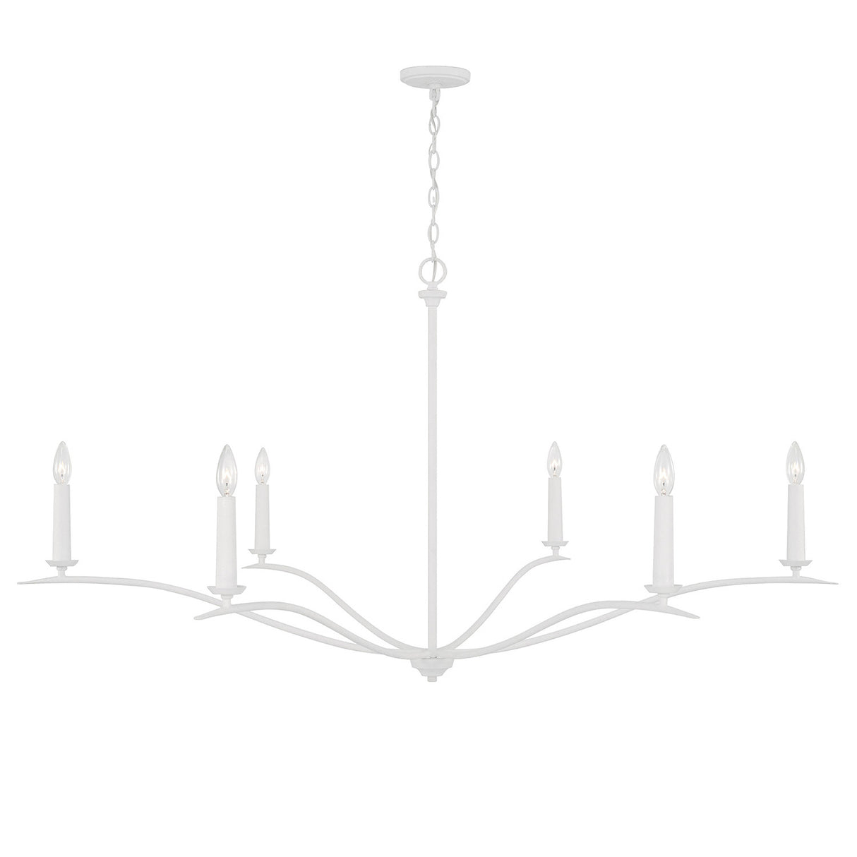Eloise 6 Light Chandelier 57", Textured White
