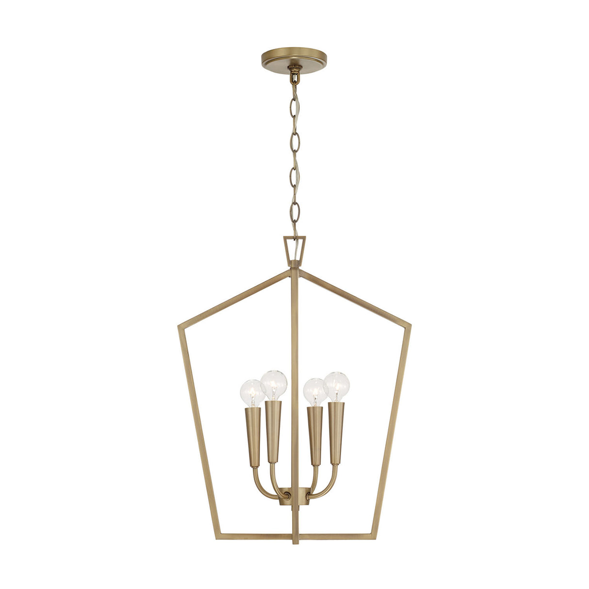 Clara Lantern Pendant 17", Aged Brass