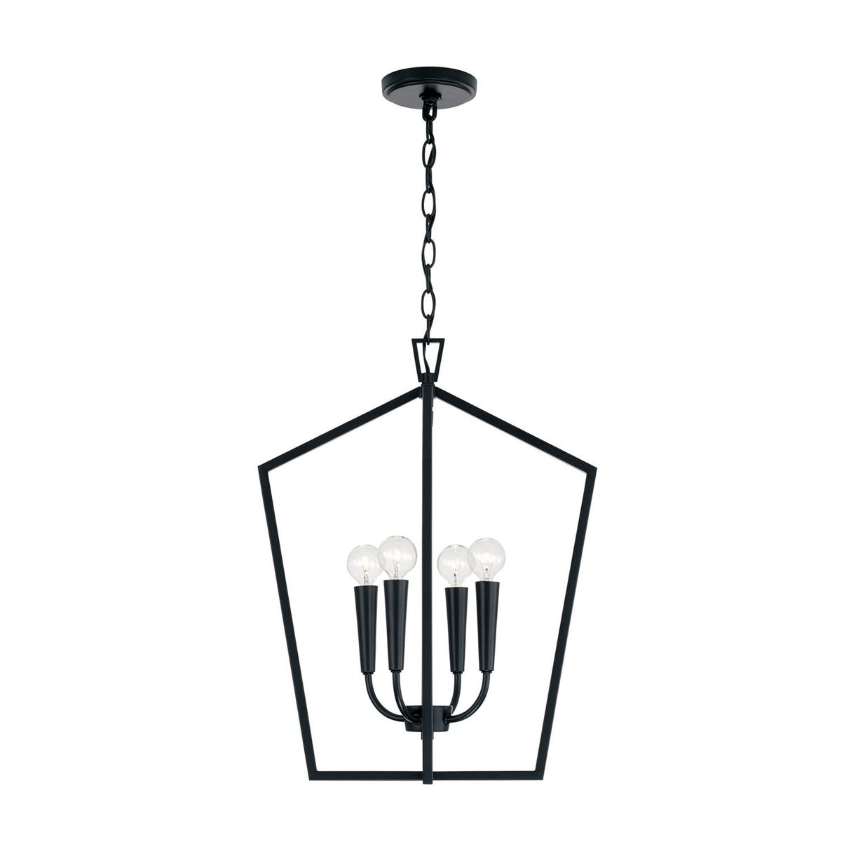 Clara Lantern Pendant 17", Matte Black