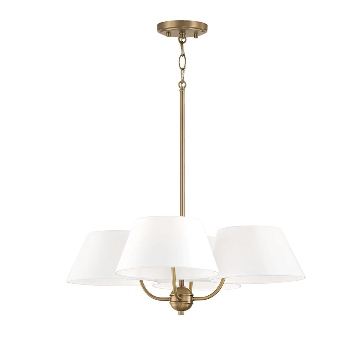 Colton 4 Light Chandelier 26", Aged Brass
