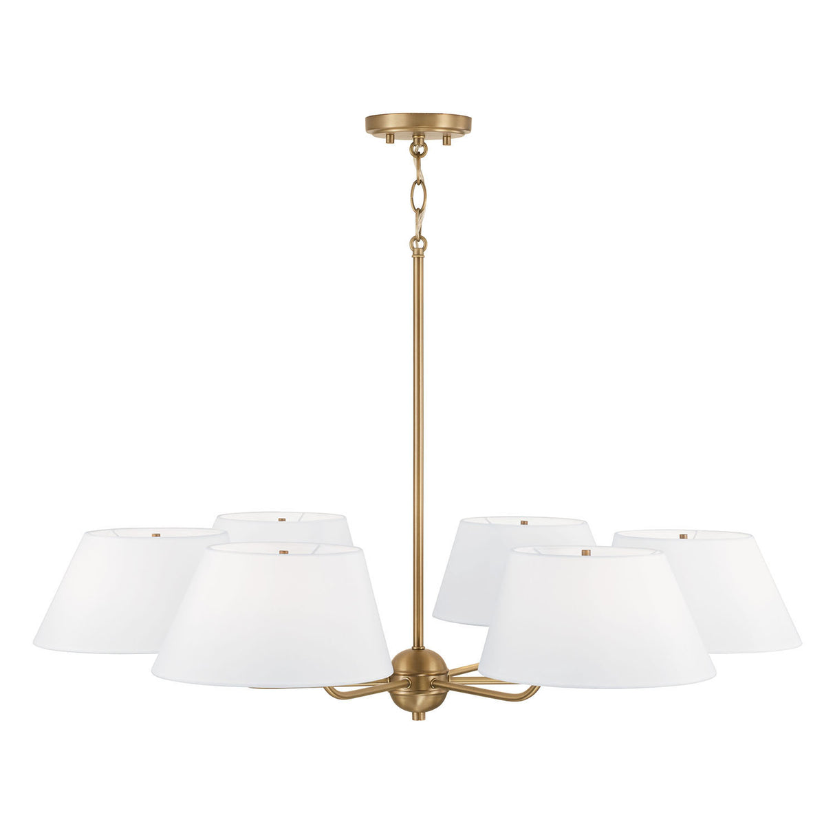 Colton 6 Light Chandelier 36", Aged Brass