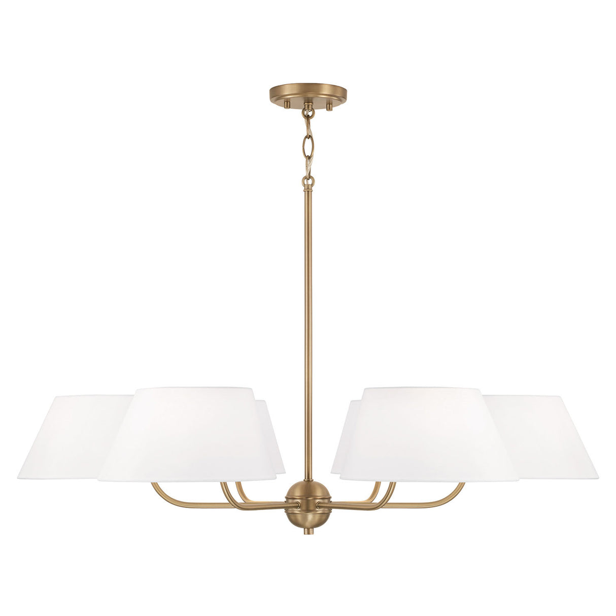 Colton 6 Light Chandelier 36", Aged Brass
