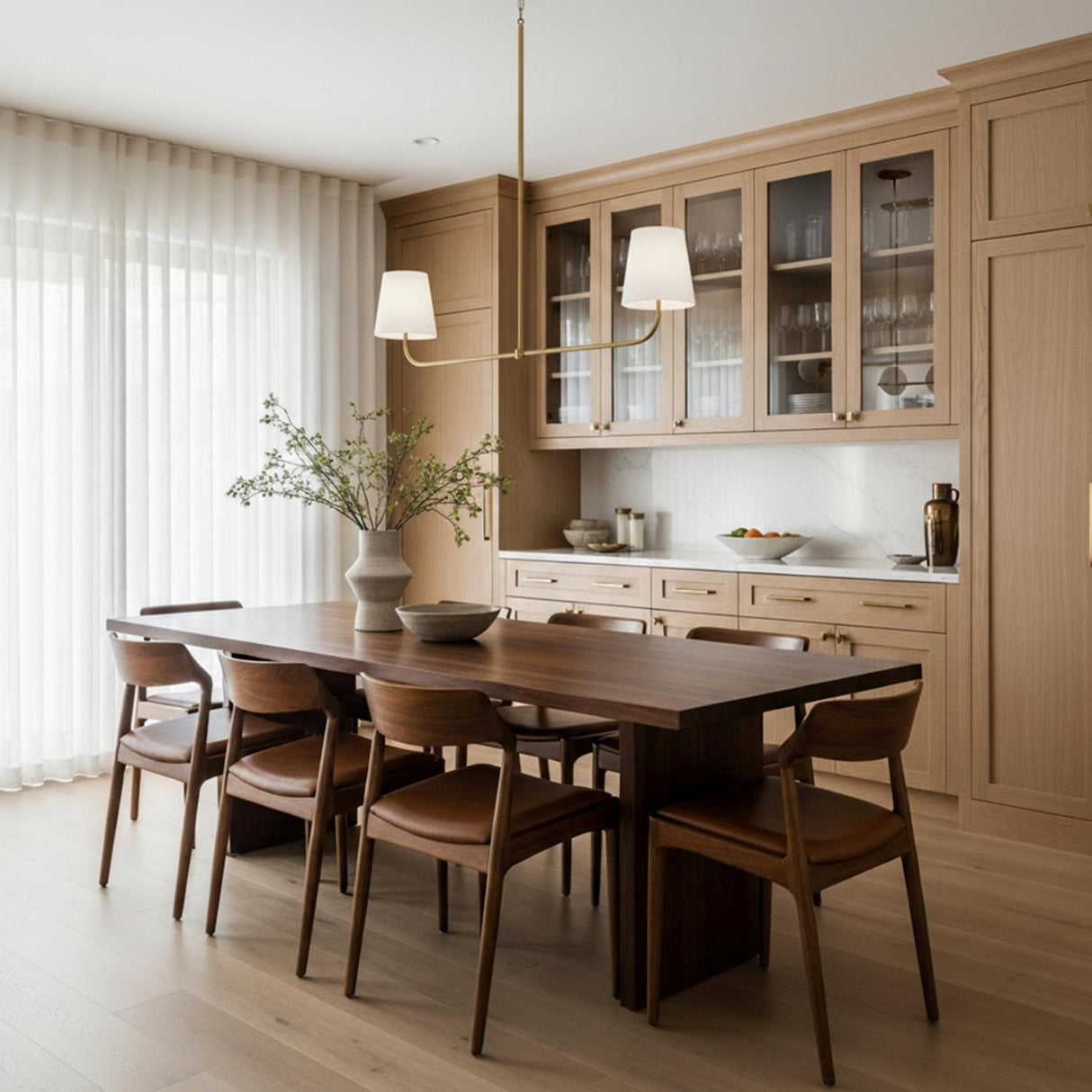 Lior 2 Light Linear Pendant 50", Aged Brass