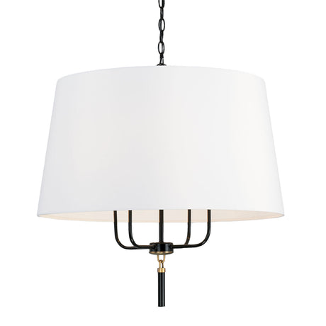 Whitby Pendant 26", Glossy Black and Aged Brass
