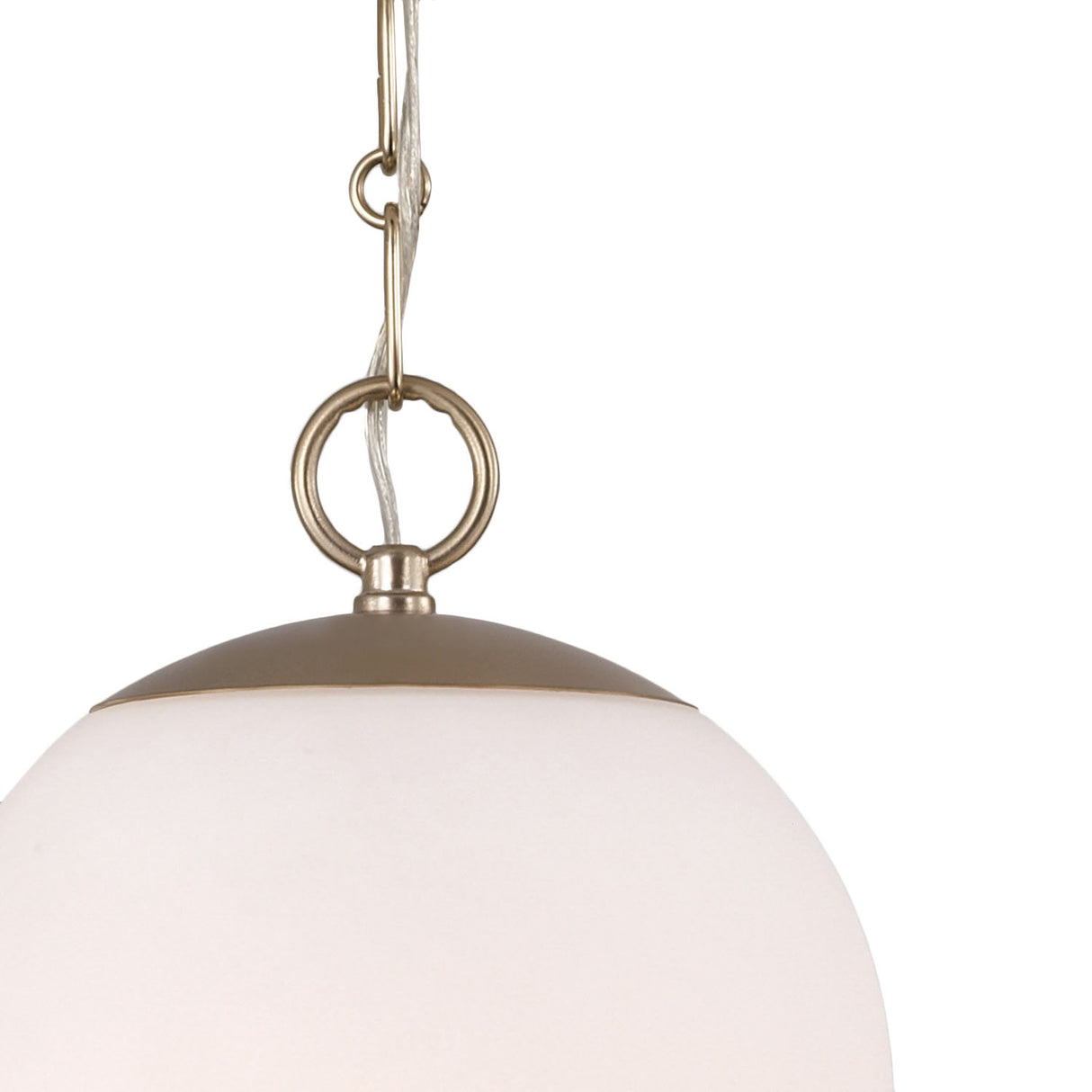 Tovi Pendant 9", Matte Brass with Cloud Opal Glass