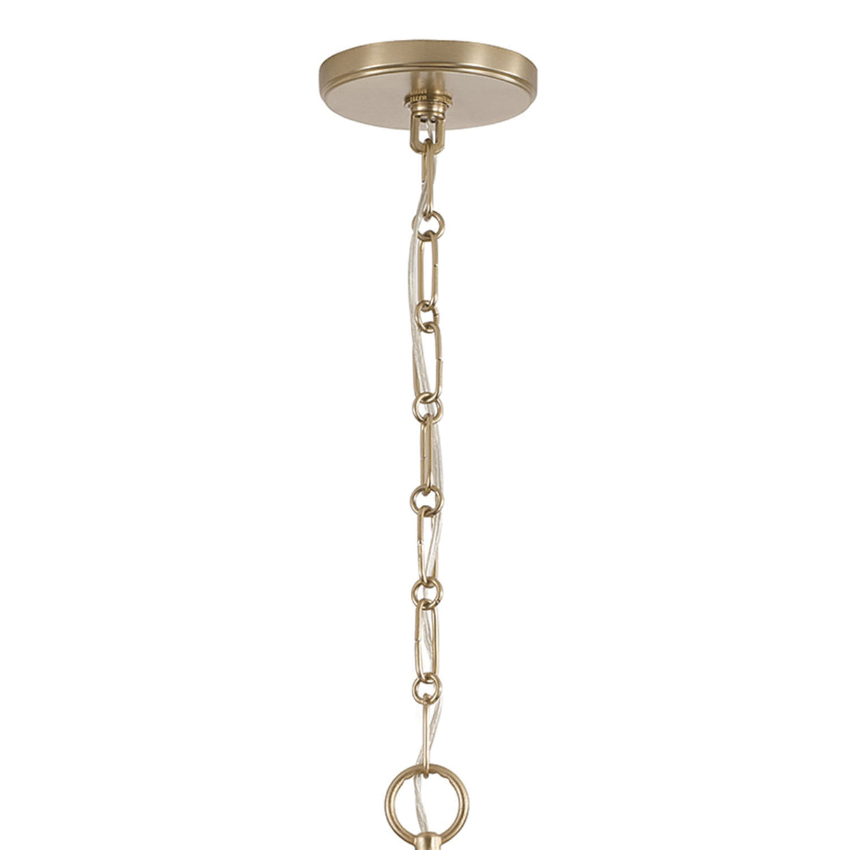 Tova Pendant 14", Matte Brass with Cloud Opal Glass