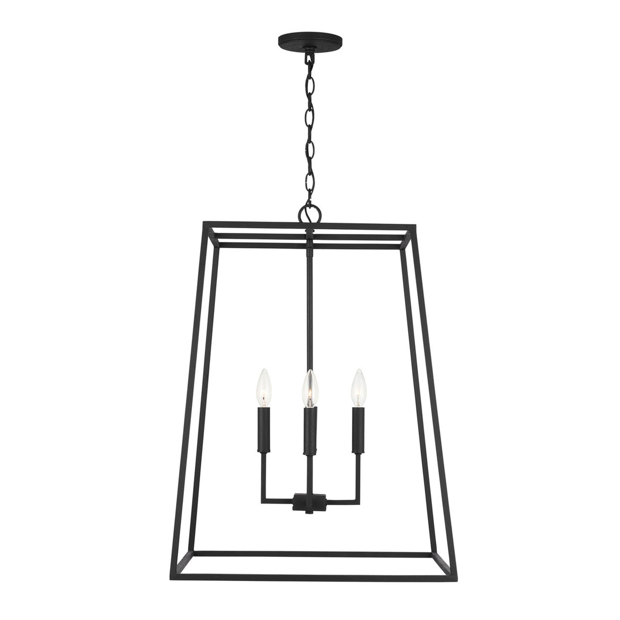 Tilden Lantern Pendant 21", Textured Black