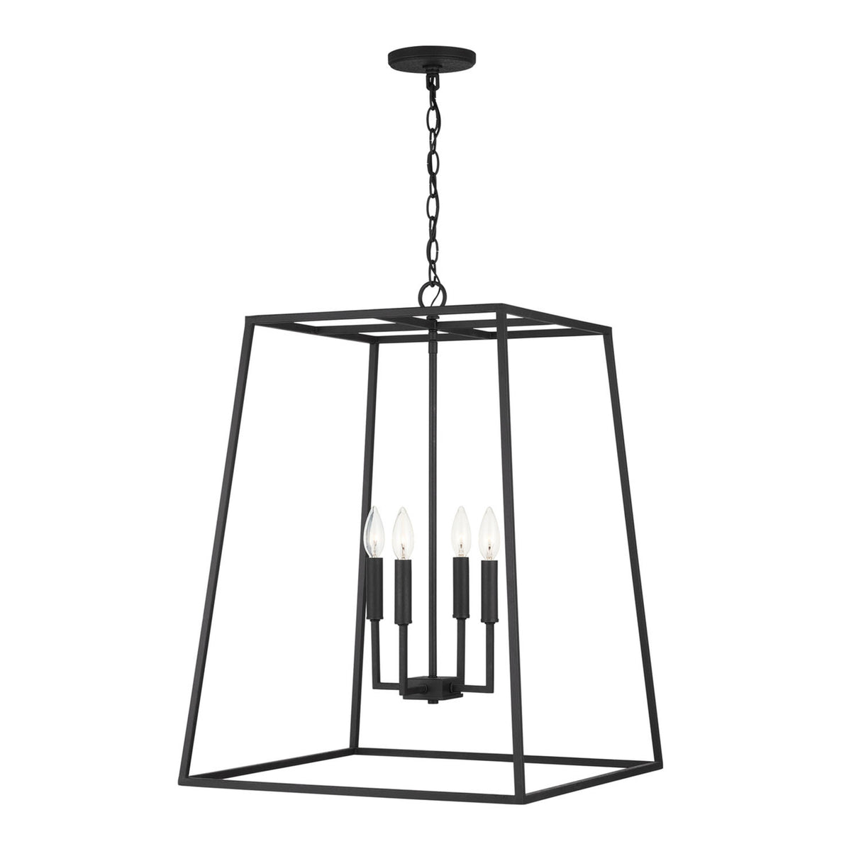 Tilden Lantern Pendant 21", Textured Black