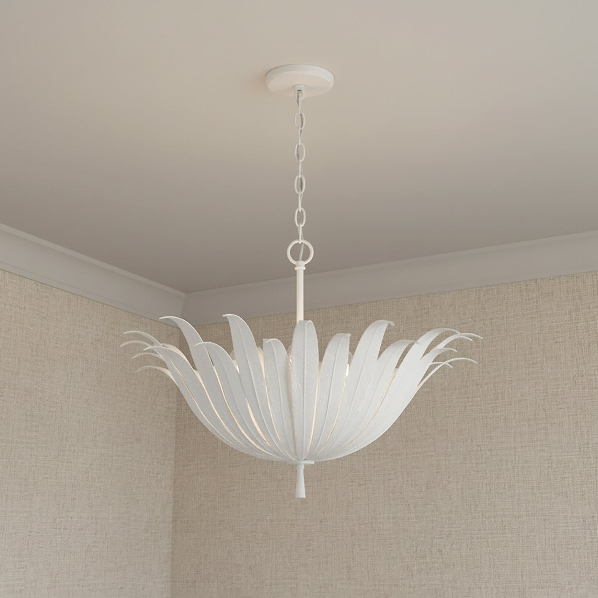 Cerise Pendant 24, Textured White for Transitional home with White Walls