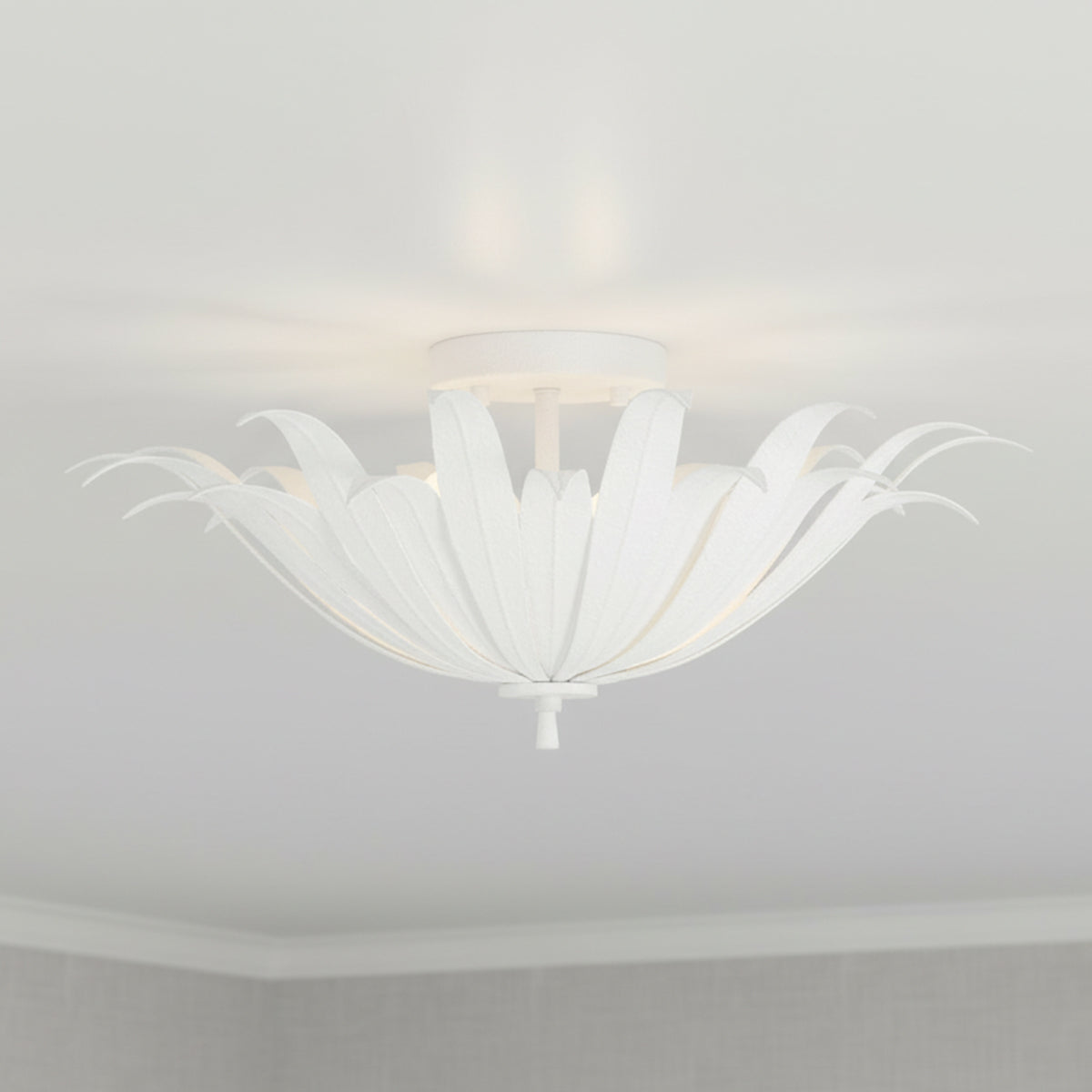 Cerise Semi-Flush 18" for Coastal home with White Painted Siding