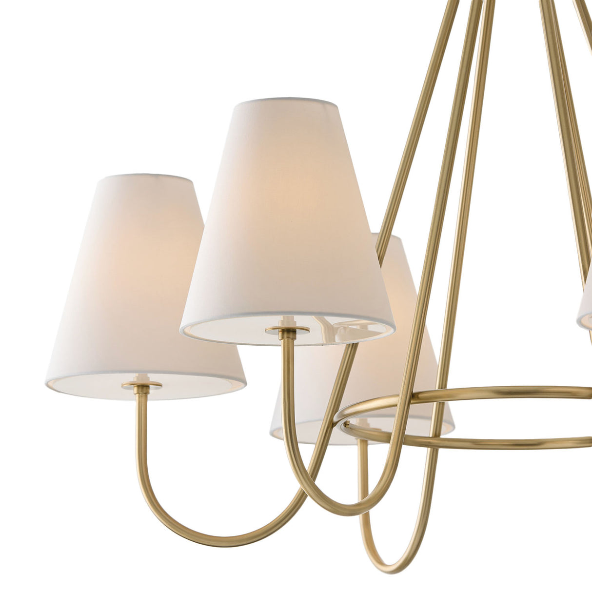 Dorian 6 Light Chandelier 36", Matte Brass
