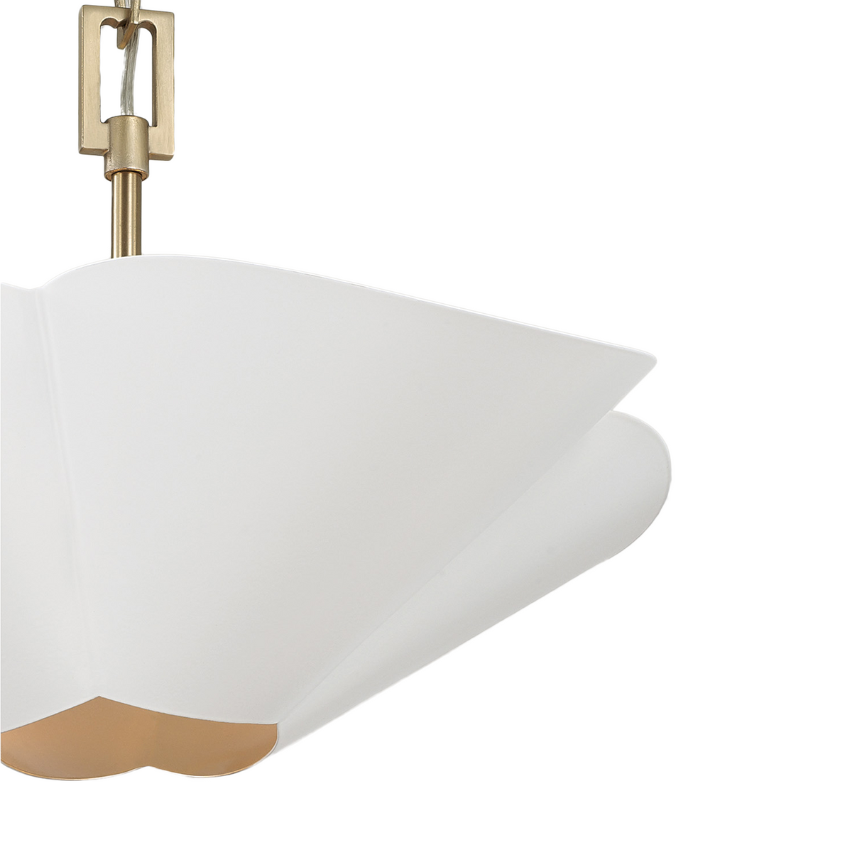 Fiore Pendant 19", White and Matte Brass