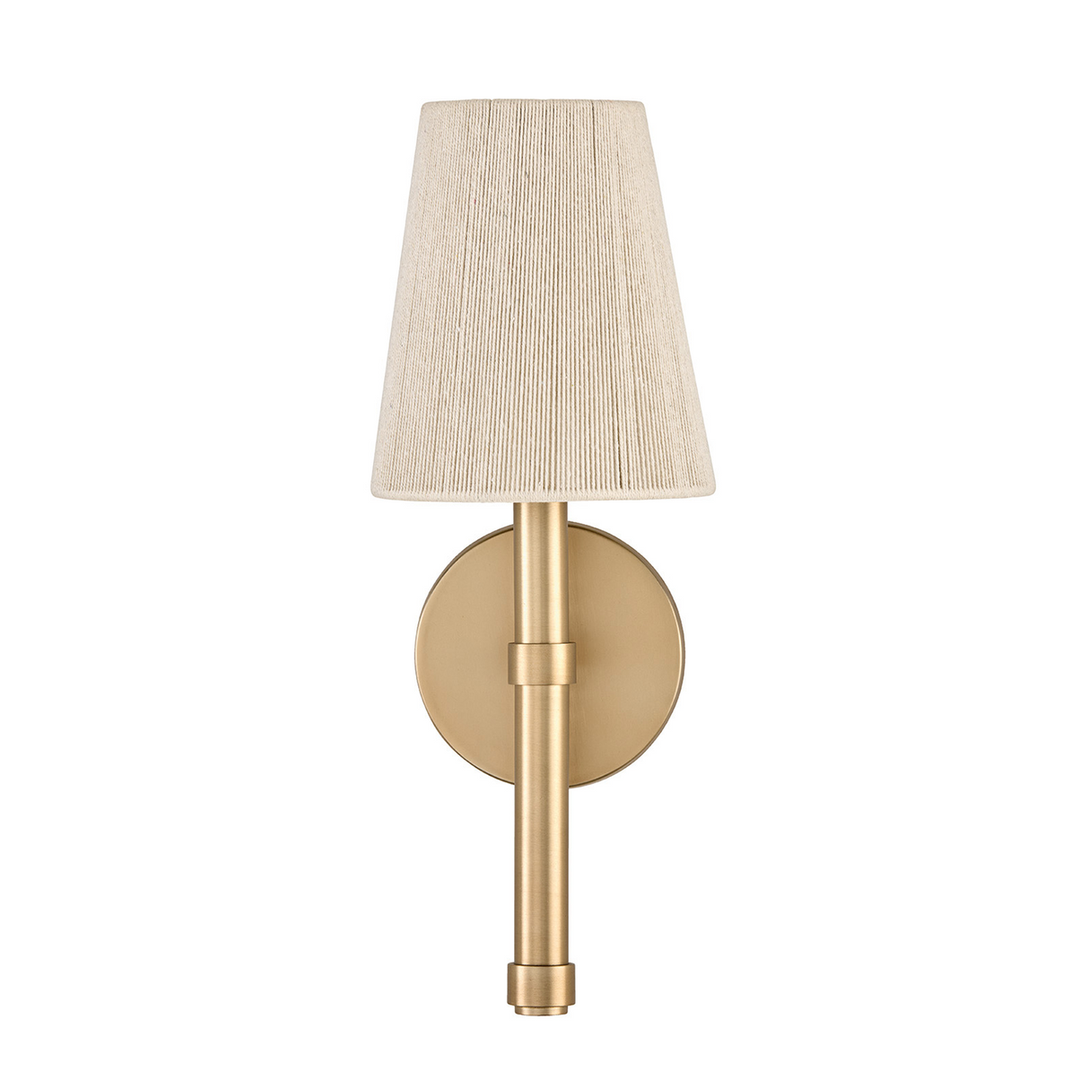 Evren Wall Sconce 17", Matte Brass with Natural Rope