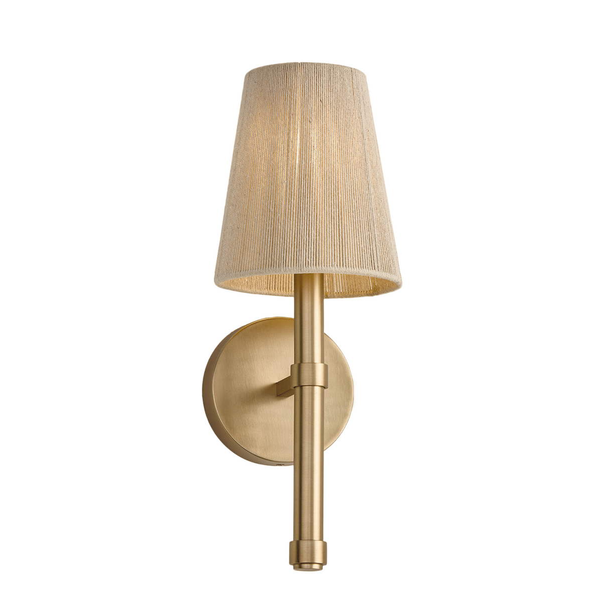 Evren Wall Sconce 17", Matte Brass with Natural Rope