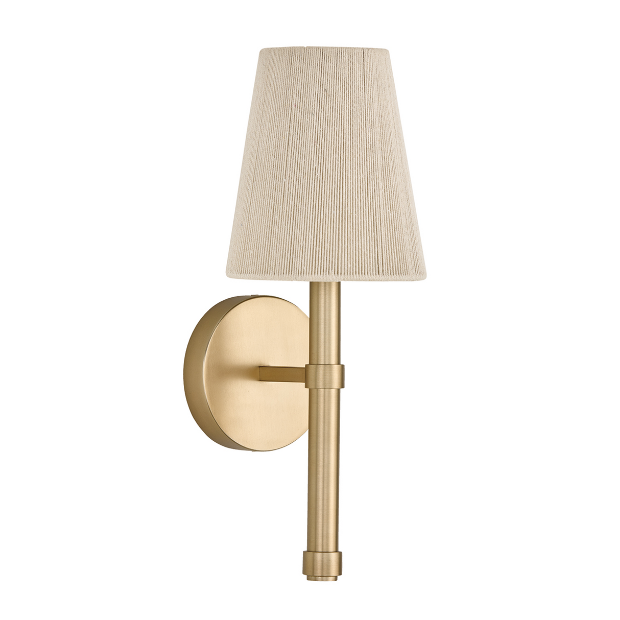 Evren Wall Sconce 17", Matte Brass with Natural Rope