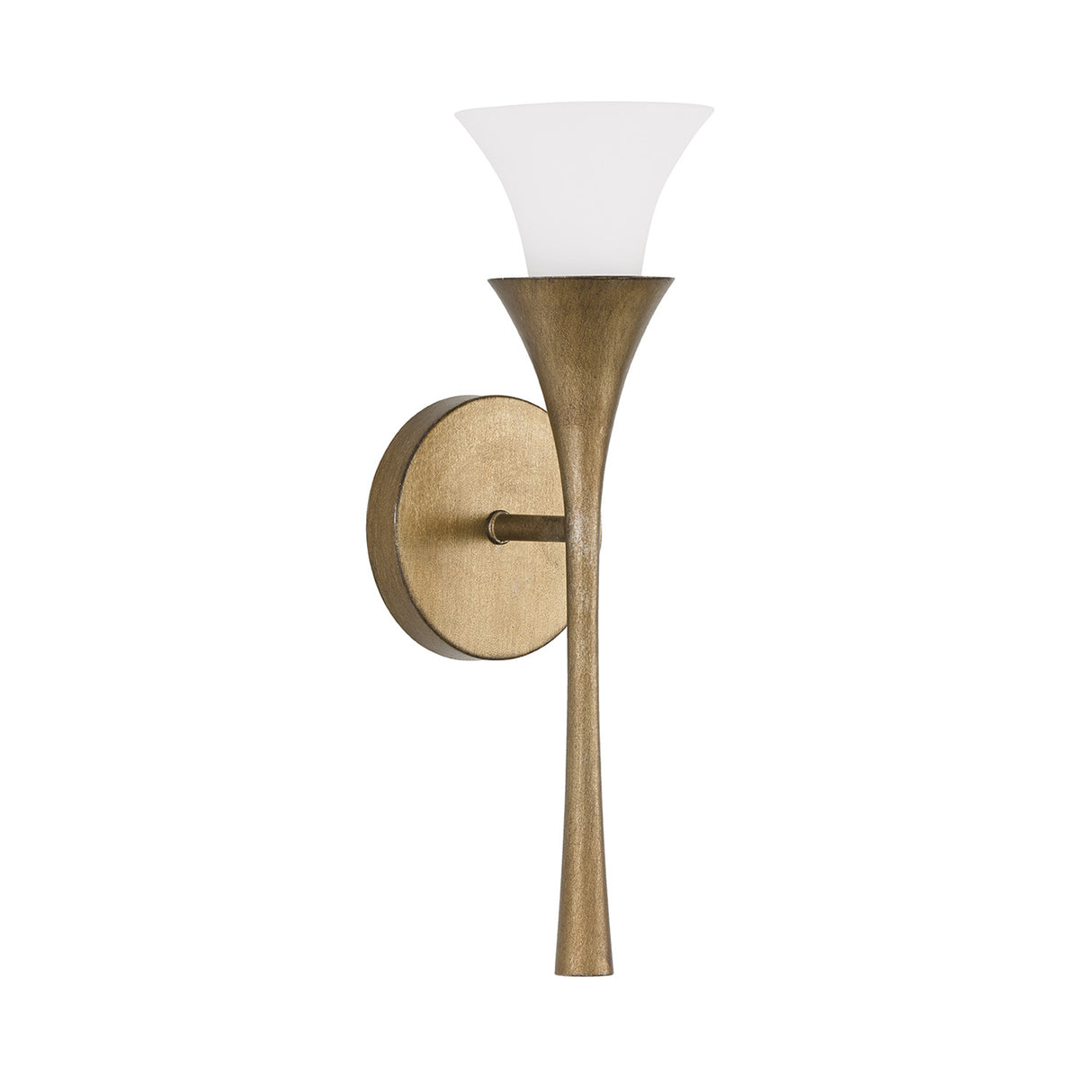 Fleur Wall Sconce 16", Textured Brushed Brass