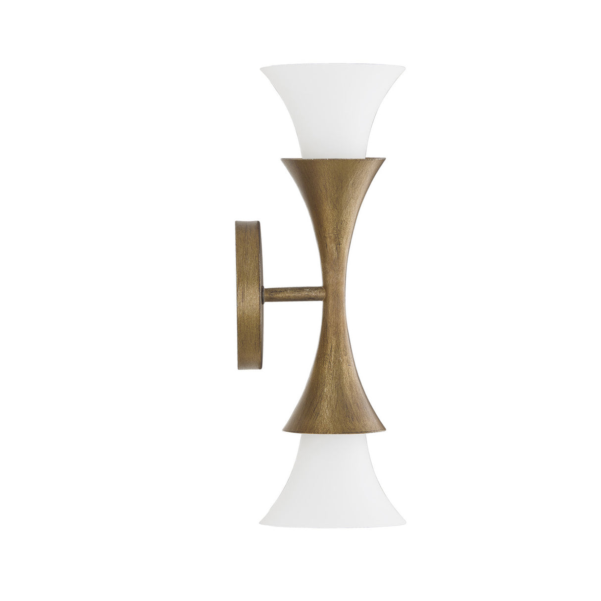 Fleur 2 Light Wall Sconce 15", Textured Brushed Brass