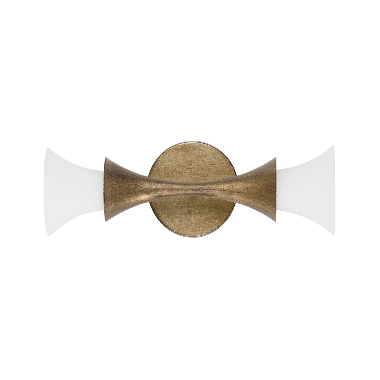 Fleur 2 Light Wall Sconce 15", Textured Brushed Brass
