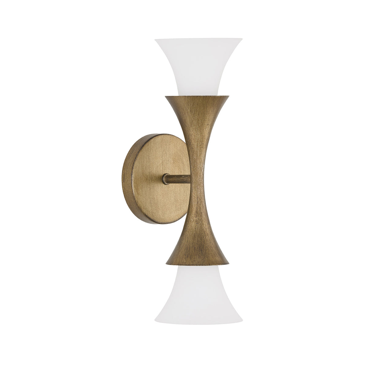 Fleur 2 Light Wall Sconce 15", Textured Brushed Brass