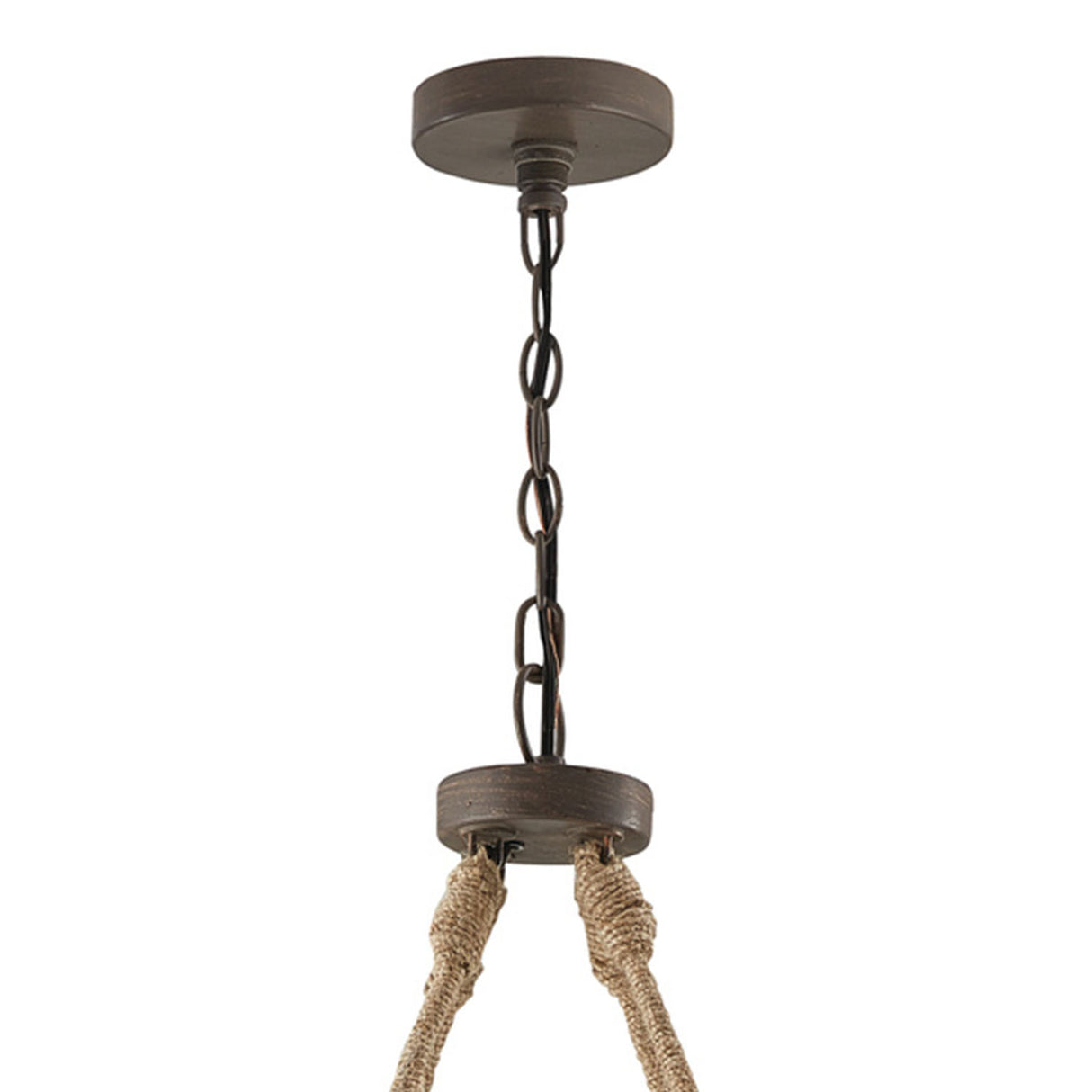 Mariner 8 Light Chandelier 38", Brushed Bronze with Mango Wood