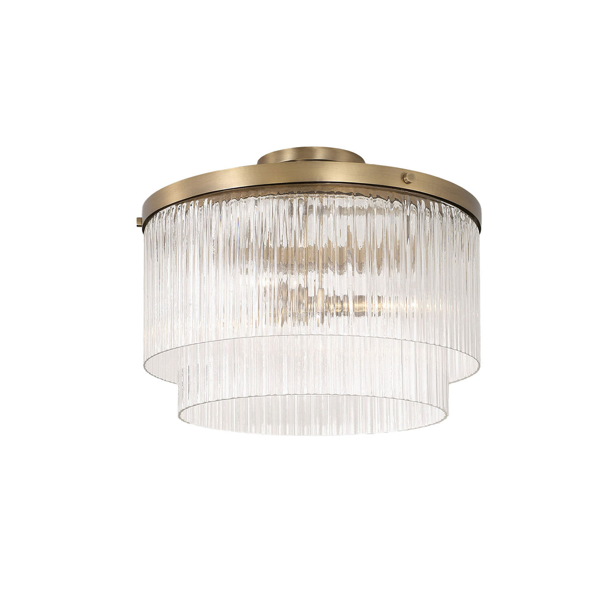 Libra Flush Mount 16", Aged Brass