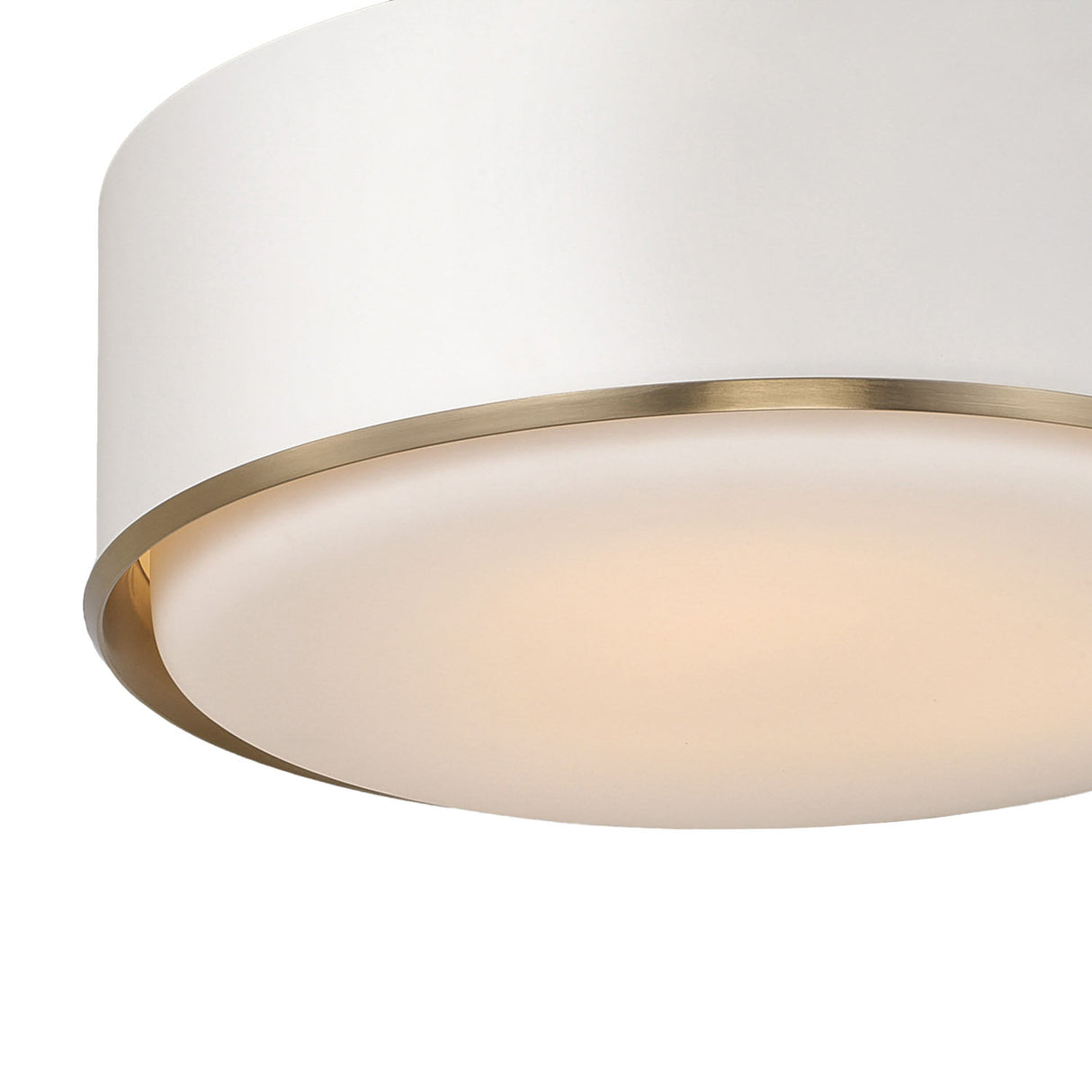 Adler Flush Mount 16", White and Matte Brass
