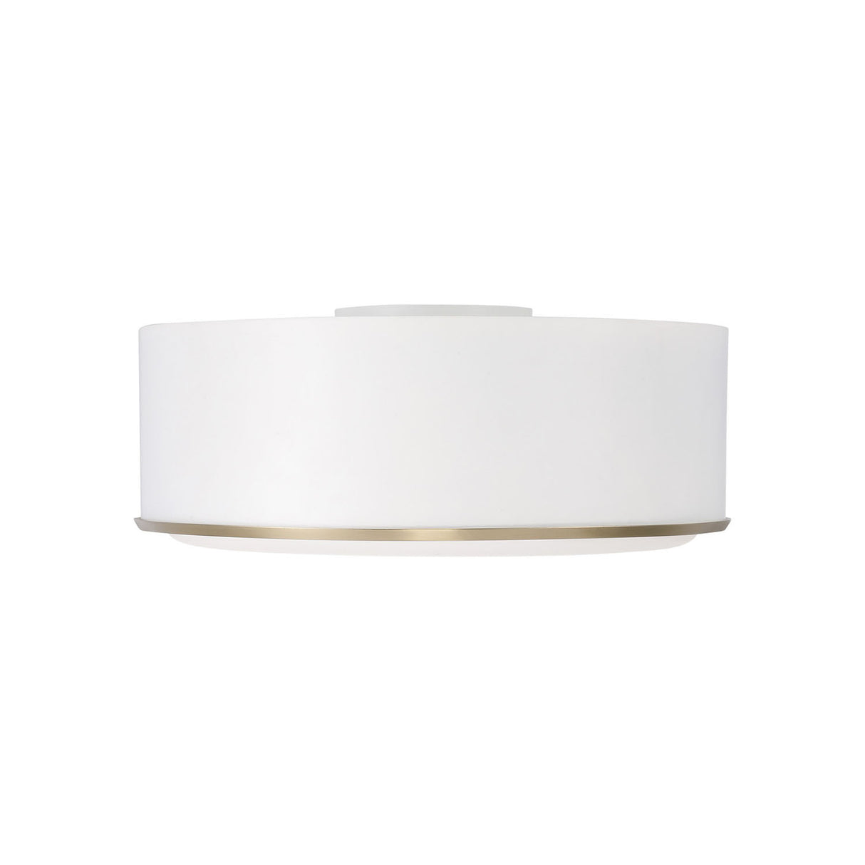 Adler Flush Mount 16", White and Matte Brass