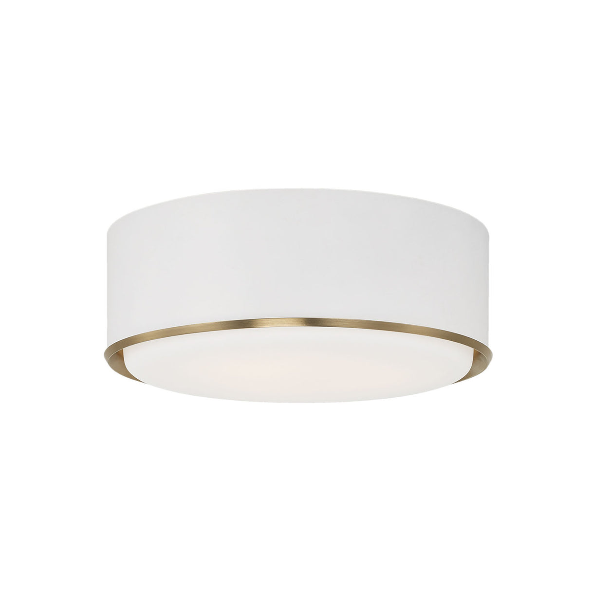 Adler Flush Mount 16", White and Matte Brass