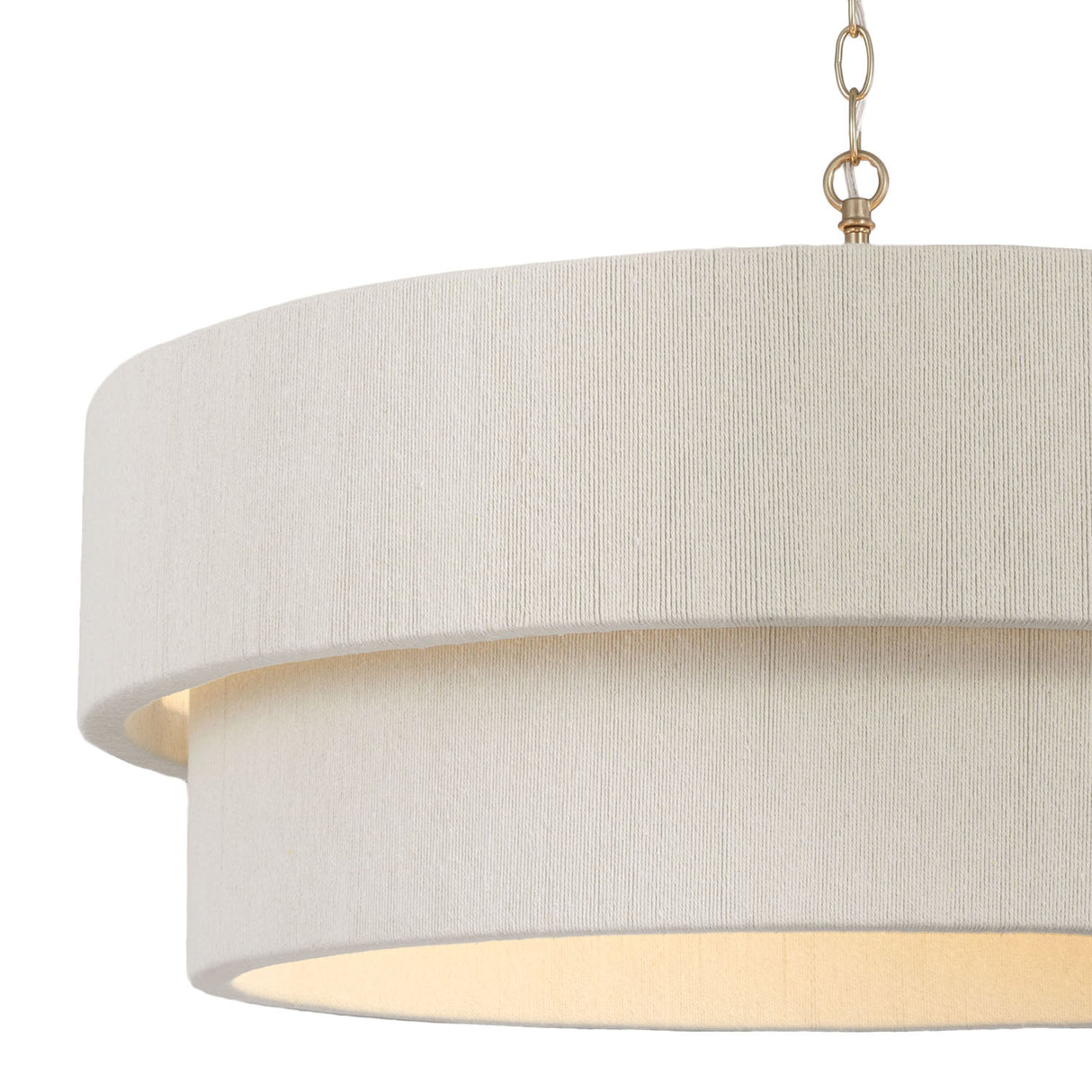 Saltair Chandelier 30", Matte Brass with Natural Rope